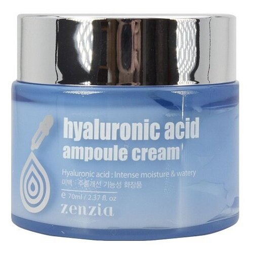 ZENZIA Увлажняющий крем для лица с гиалуроновой кислотой Hyaluronic Acid Ampoule Cream, 70 мл