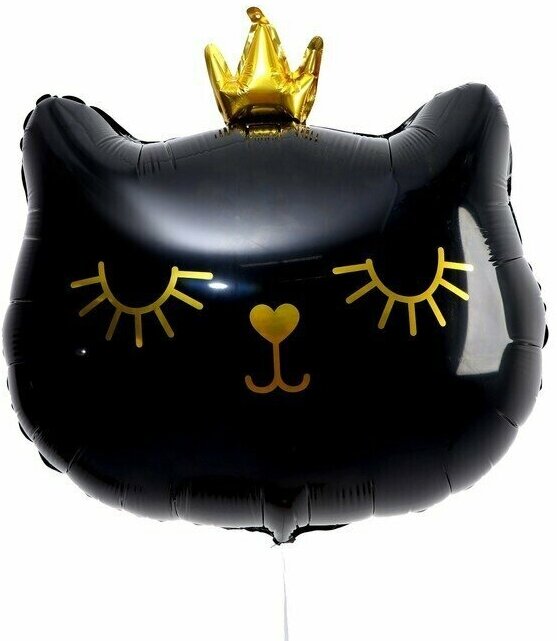 Шар фольгированный 18" "Кошечка-королева черная", фигура