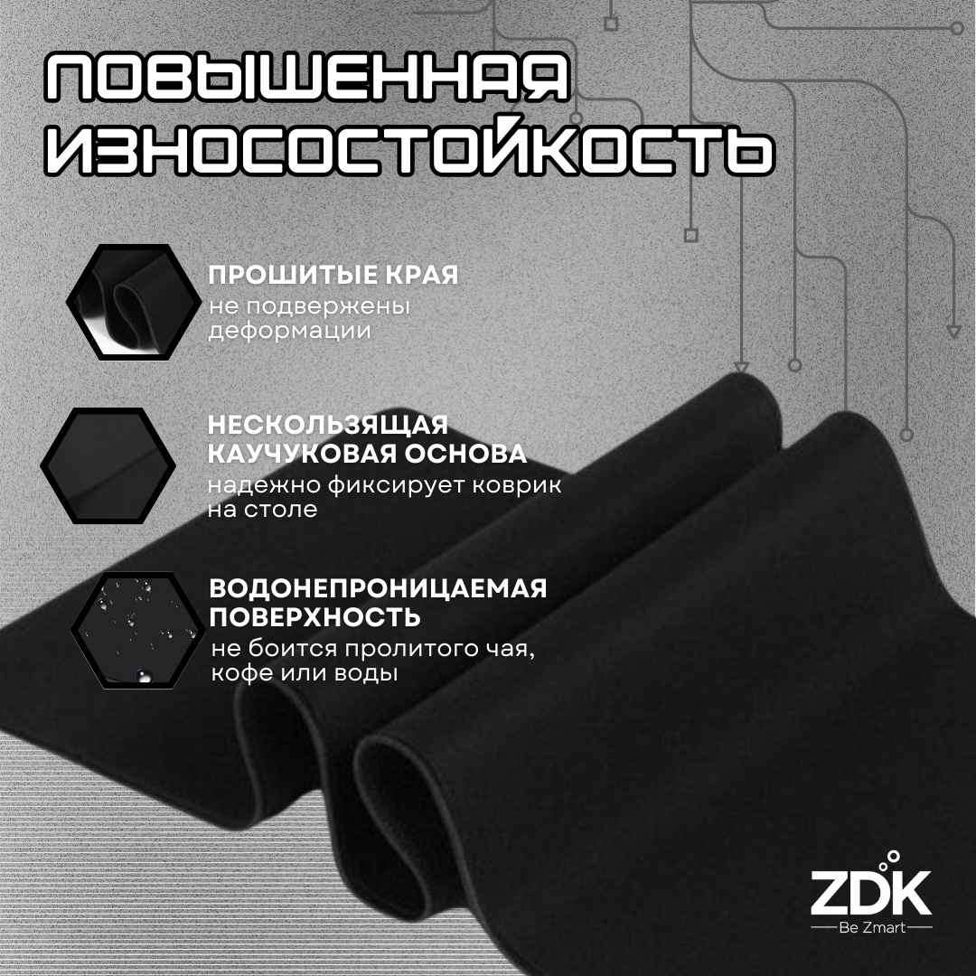 Игровой коврик для мыши ZDK X-Game Black (900x400x2 черный)