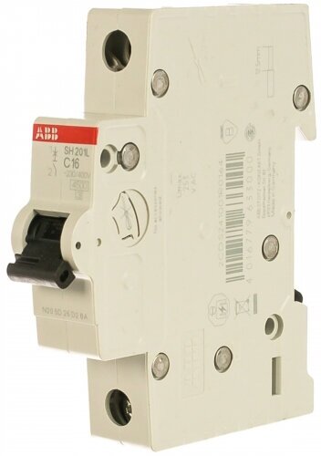 Автоматический выключатель Abb SH201L 1P 16А (C) 4.5кА, 2CDS241001R0164