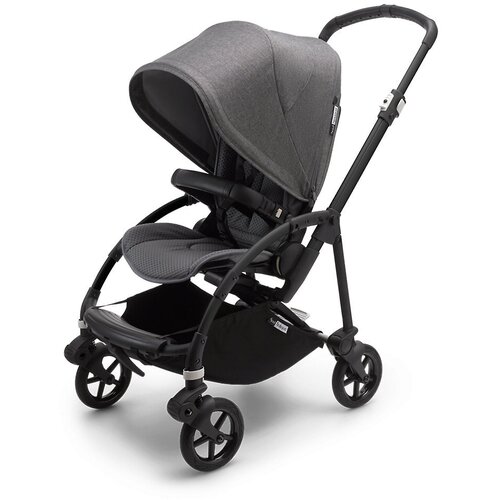 Коляска прогулочная Bugaboo Bee 6 complete (Black/Grey Melange/Grey Melange), цвет шасси: черный