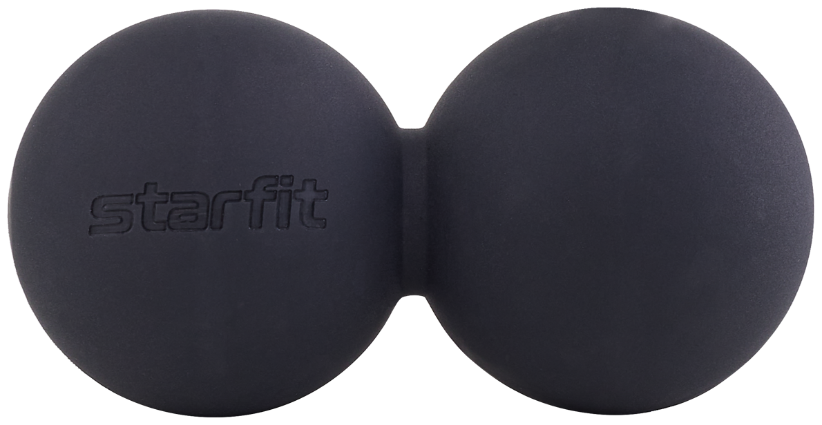 Без упаковки мяч для мфр Starfit Rb-106, 6 см, силикагель, двойной, черный