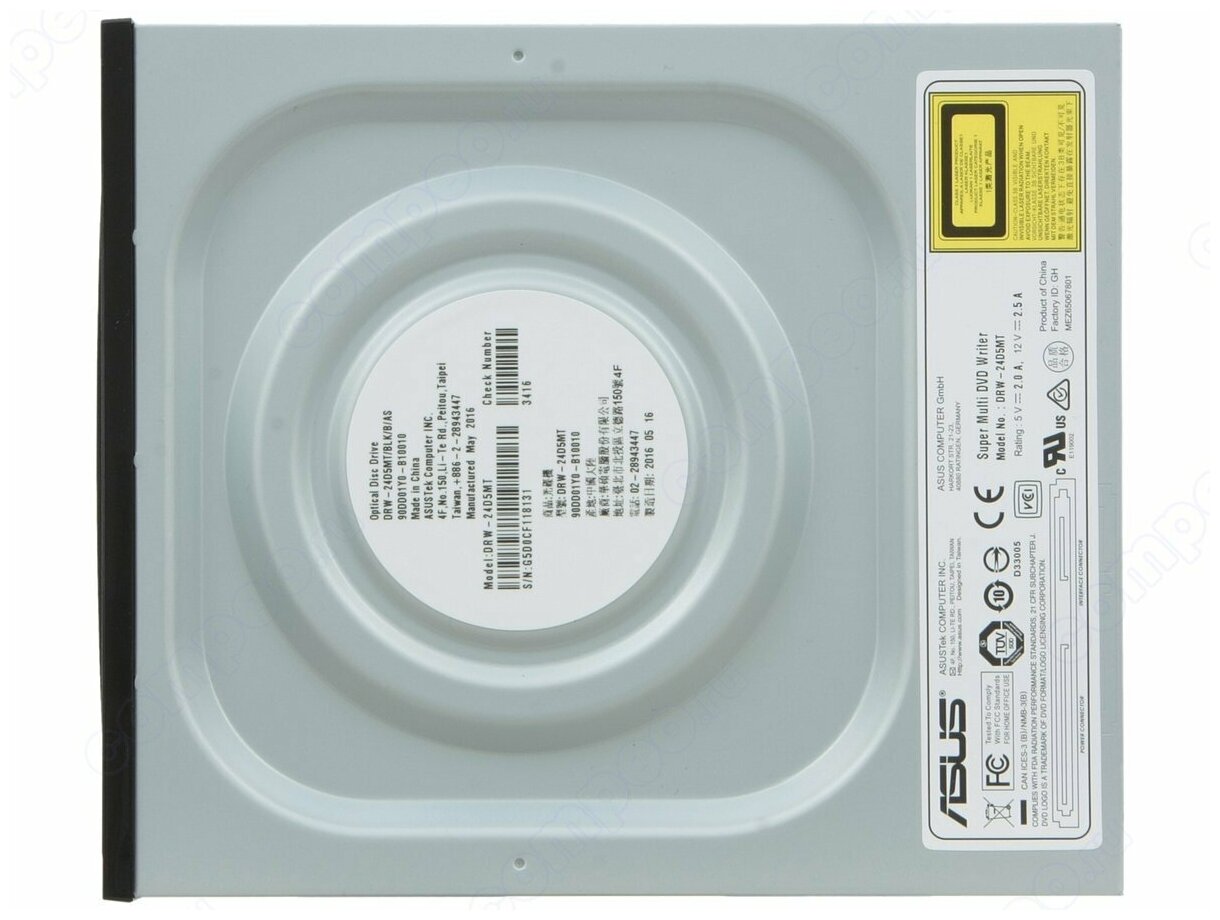Оптический привод DVD-RW ASUS , внутренний, SATA, черный, OEM - фото №2