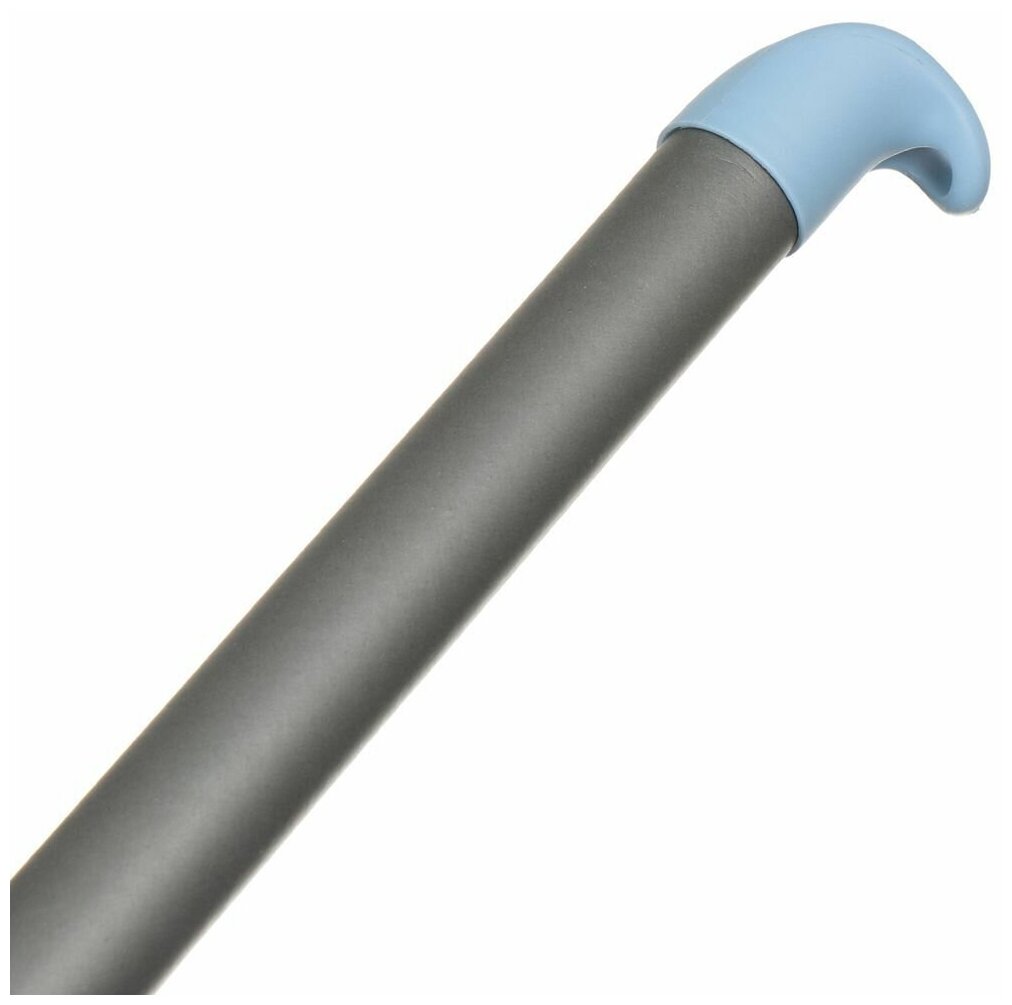 Швабра плоская, микрофибра, 36х12 см, с отжимом, телескопическая ручка, серо-голубая, со сменным блоком, Bossclean, LDR1705 - фотография № 3