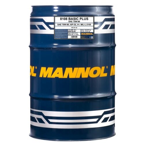 фото Трансмиссионное масло mannol basic plus 75w-90 60 л