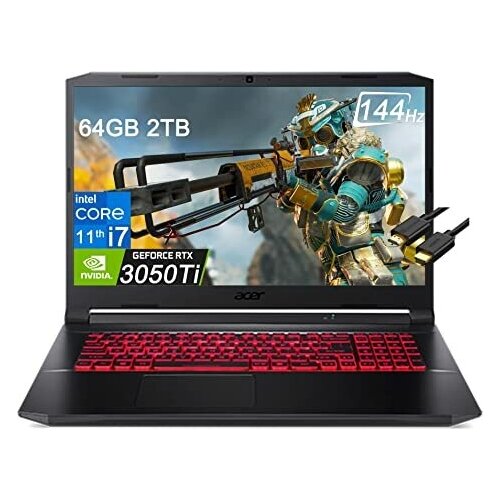 Ноутбук Acer - Nitro 5 AN517-54 173 1920 х 1080 FHD 144Hz IPS Intel Core i7-11800H NVIDIA GeForce RTX 3050Ti 4GB 64 GB 1 TB SSD Windows 11 Home 13160000₽