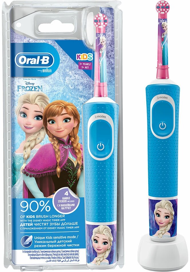 Электрическая зубная щетка Oral-B Vitality Kids Frozen II D100.413.2K - фотография № 2