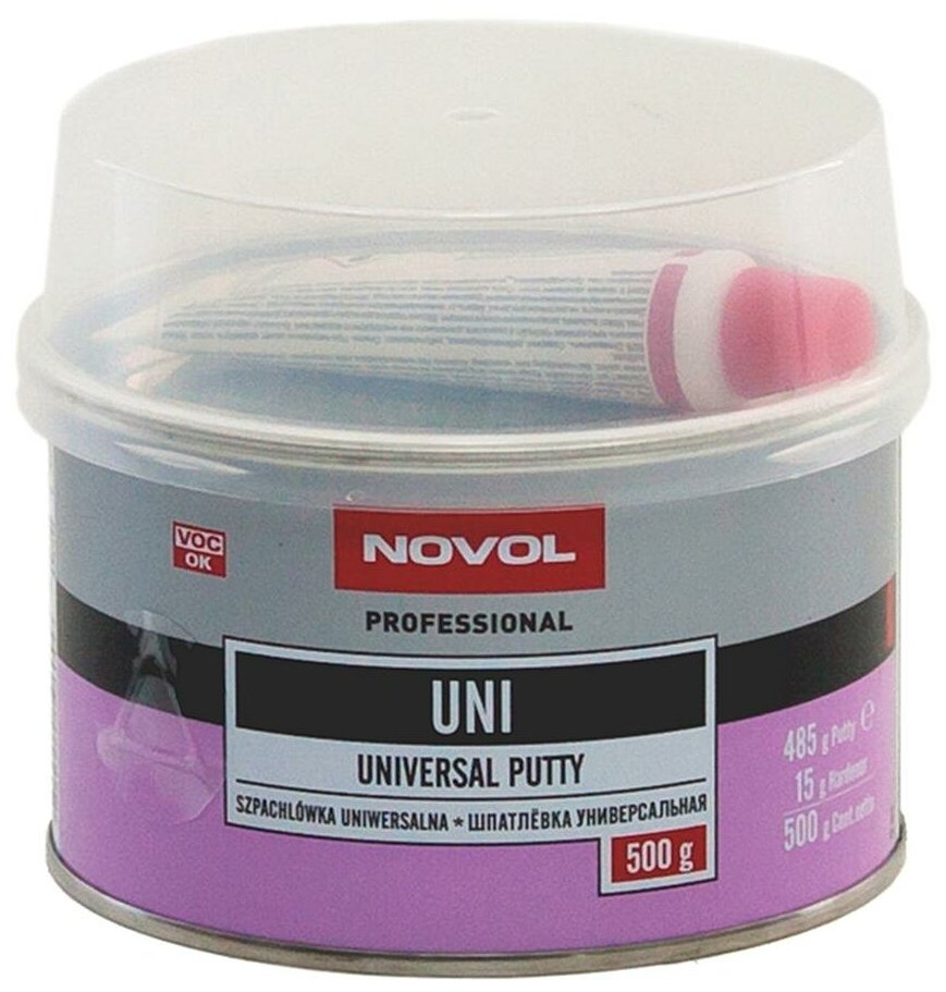 NOVOL Uni Universal Putty Универсальная полиэфирная шпатлевка 0,5 кг.