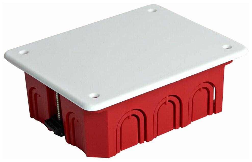 Коробка монтажная для полых стен, с пластиковыми зажимами, с крышкой, 120*92*45мм STEKKER EBX30-02-1-20-120, красный, 49008