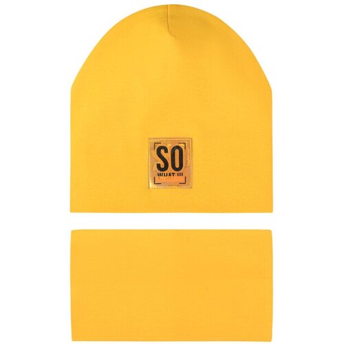 фото Шапка dan&dani, демисезон/зима, размер 56, желтый
