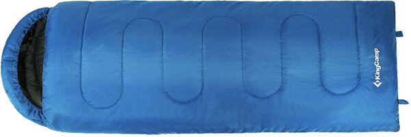 Спальник Kingcamp 3121 Oasis 250 -3С 190+30x75, синий, молния с правой стороны