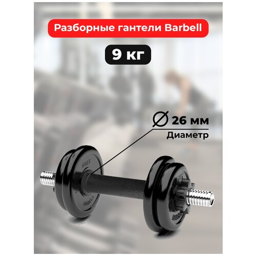 Гантель разборная BARFITS Barbell Atlet D26 черный