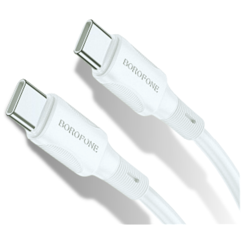 Кабель USB-C/USB-C BOROFONE BX80 1.0м, 60W, силиконовый White кабель borofone bx80 6974443385212