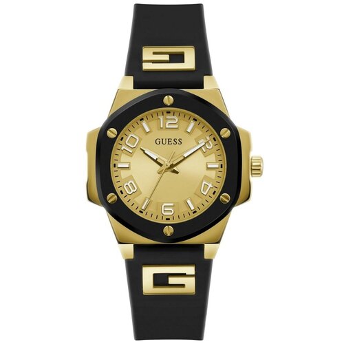 наручные часы guess w0325l2 Наручные часы GUESS Sport Steel GW0555L2, черный, золотой