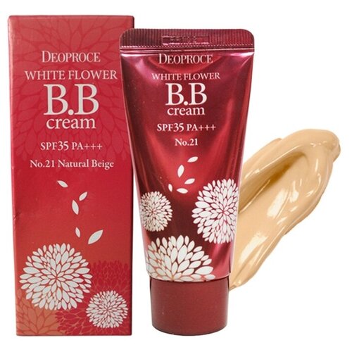 DEOPROCE WHITE FLOWER BB CREAM SPF35 PA+++ #21 Солнцезащитный ББ-крем с экстрактами белых цветов deoproce bb крем magic spf 50 60 мл оттенок 23 sand beige