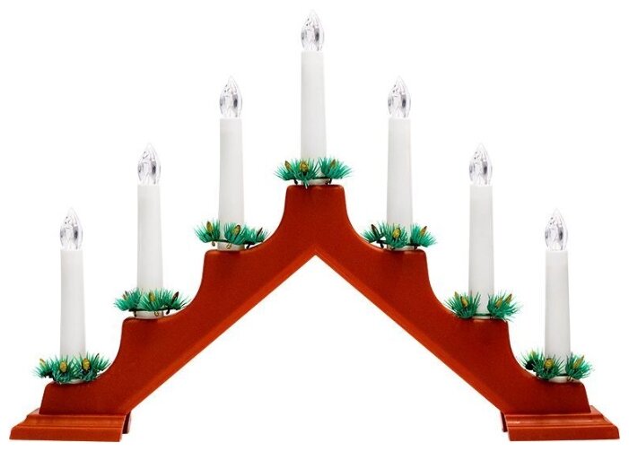 Свеча светодиодная NEON-NIGHT Новогодняя горка 7 свечек 37 см