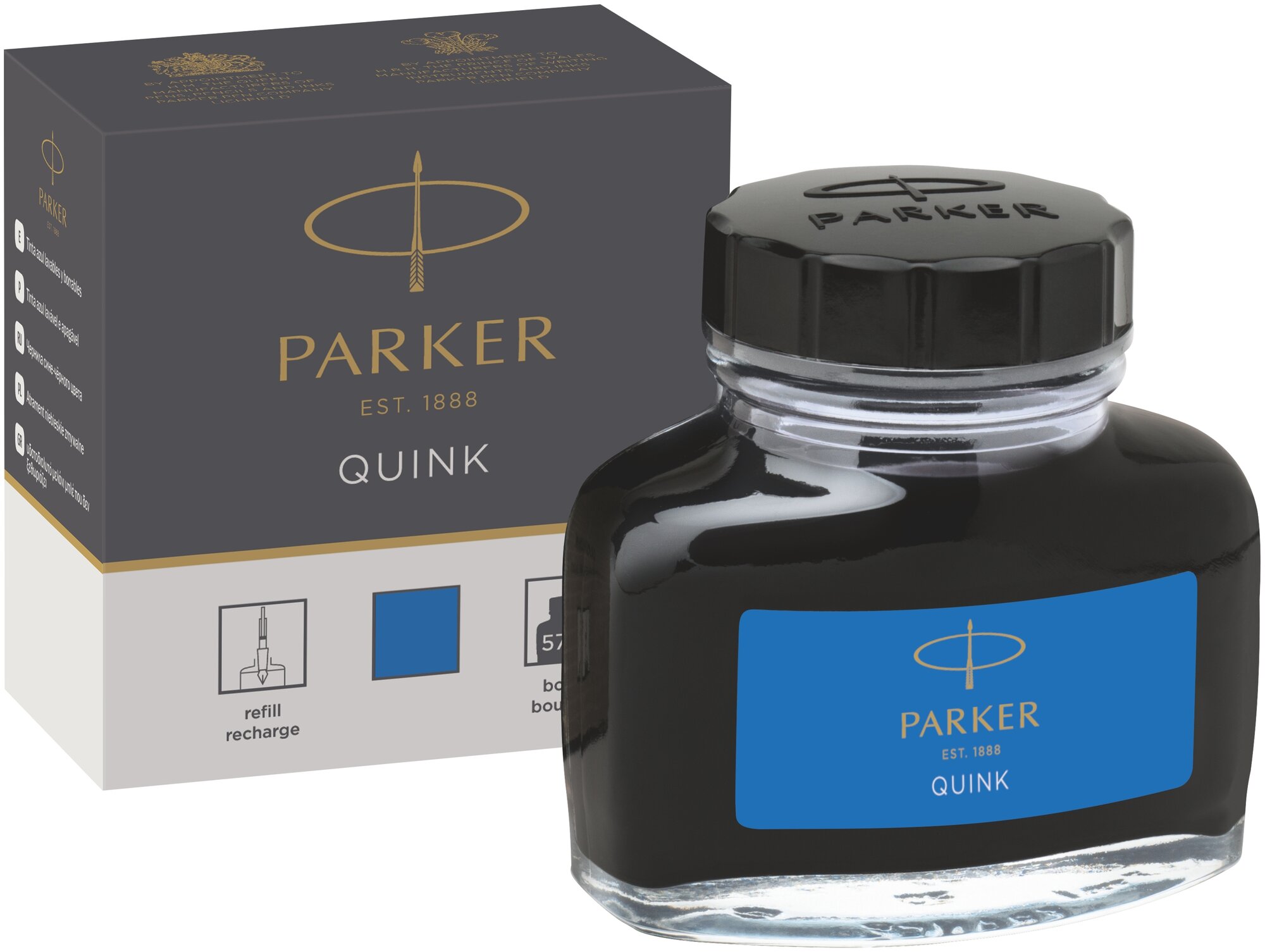 Чернила для перьевой ручки PARKER Quink Ink Washable Z13 57 мл синий