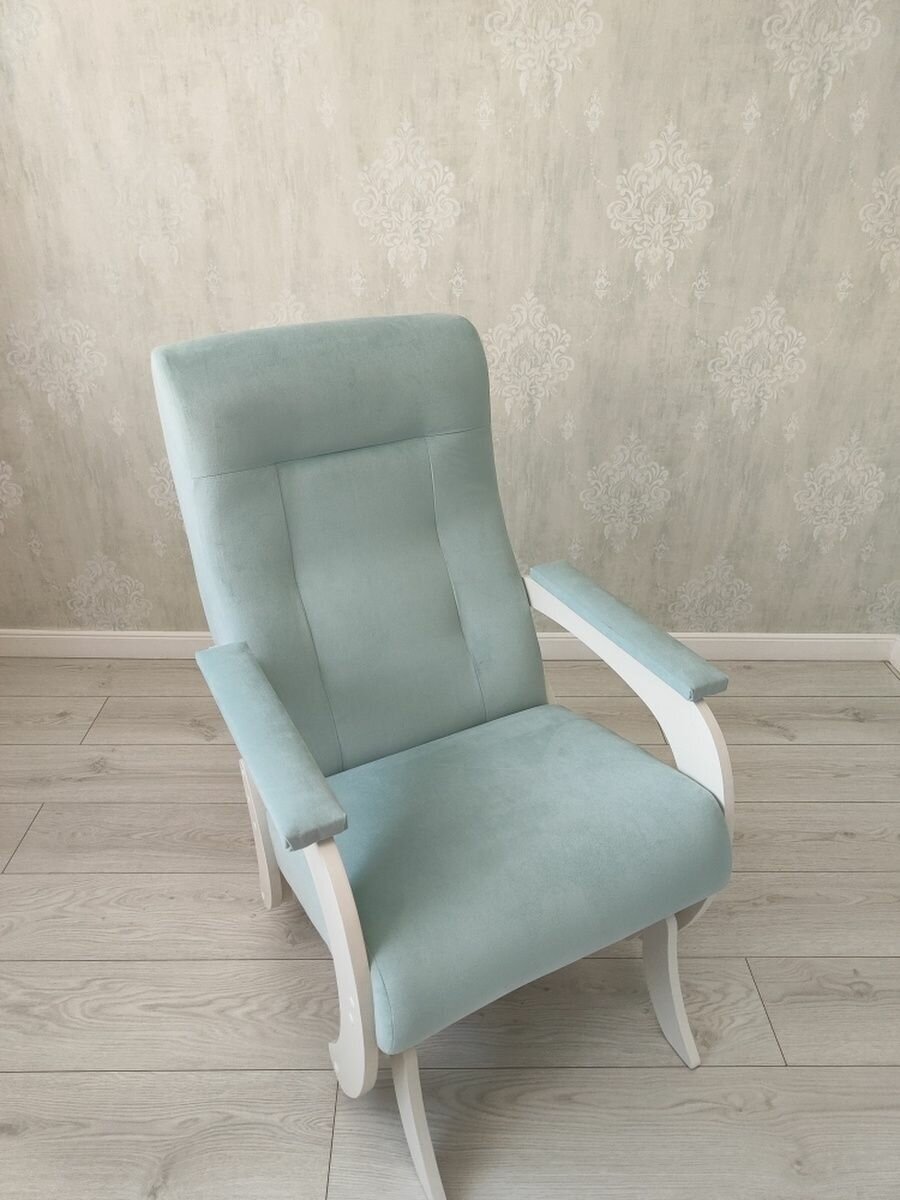 Кресло качалка маятник Гранд, цвет мятный/молочный - фотография № 16