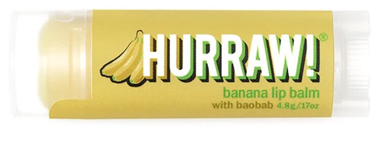 Hurraw! Бальзам для губ Banana Lip Balm Банан