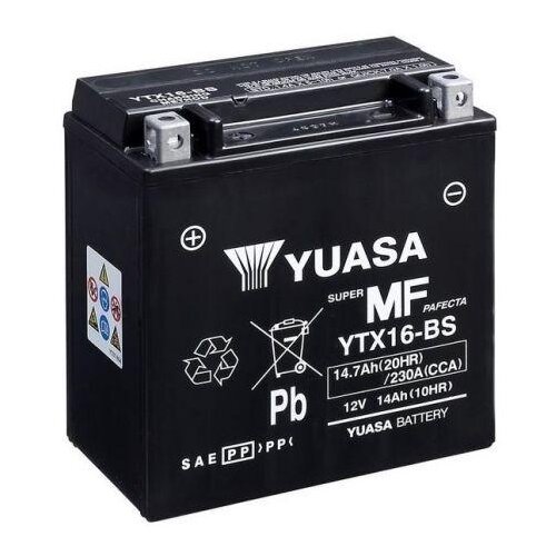 фото Аккумулятор gs yuasa agm 14ач прямая полярность ytx16-bs