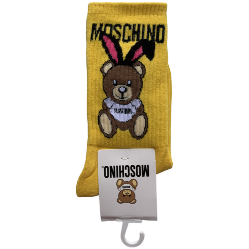 Носки высокие с широкой резинкой MOSCHINO / стильные женские носки яркие цвета