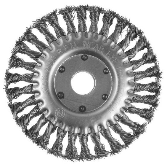 Щетка металлическая для УШМ тундра крученая проволока плоская посадка 22 мм 150 мм