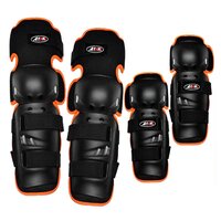 Комплект мотозащита локтя и колена для мотоцикла ATAKI 4шт. черный-оранжевый