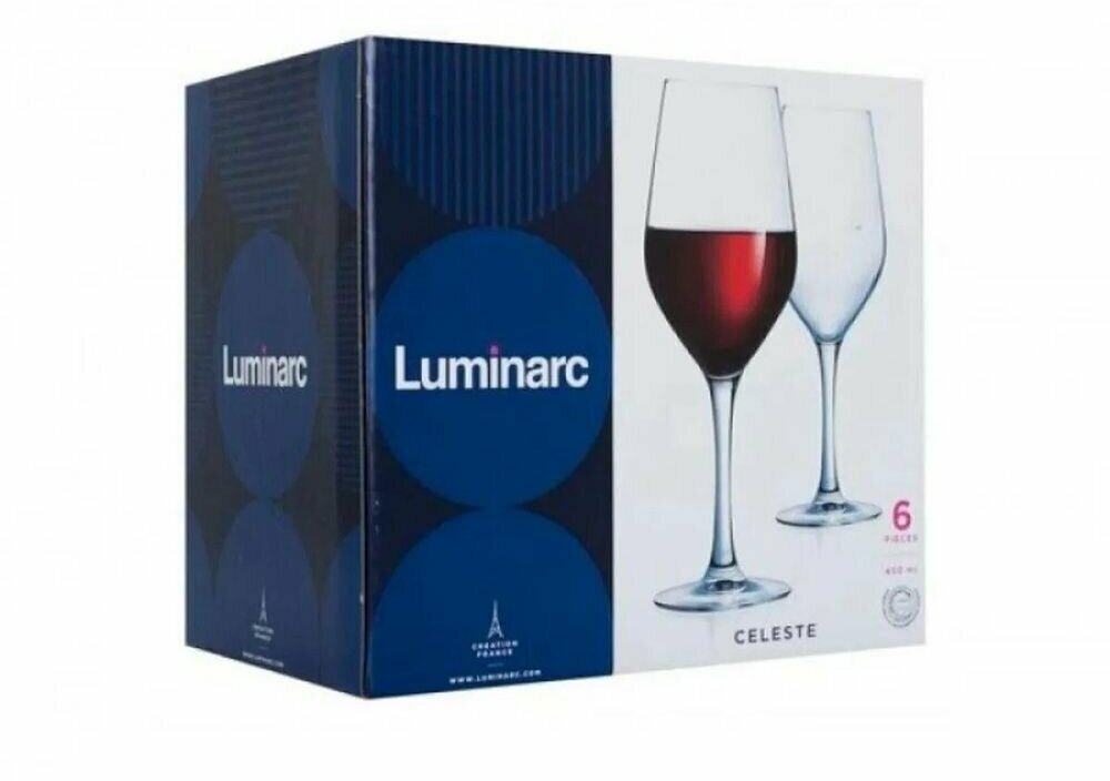 Набор бокалов Luminarc Celeste для вина L5832, 450 мл, 6 шт. - фотография № 4