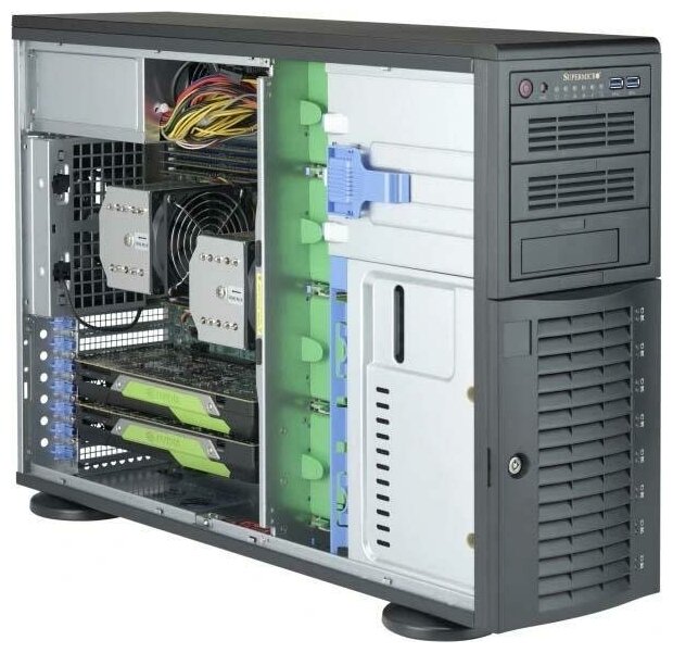 Серверный корпус 4U Supermicro SC743AC 1200 Вт чёрный