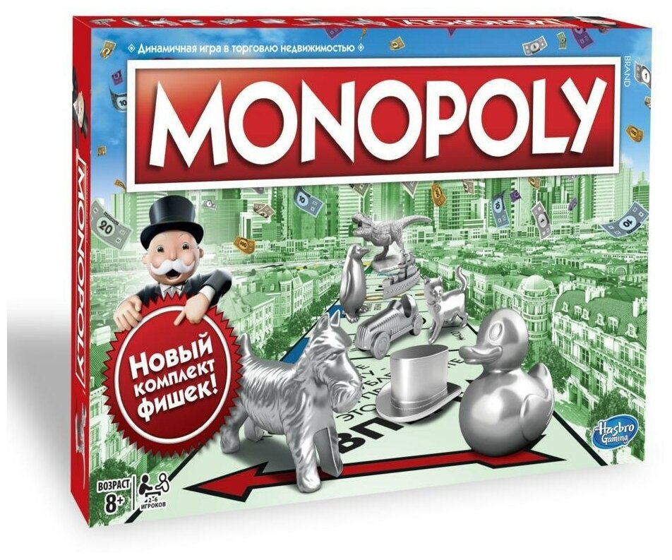 Игра настольная Games классическая Монополия. Обновленная HASBRO GAMES C1009