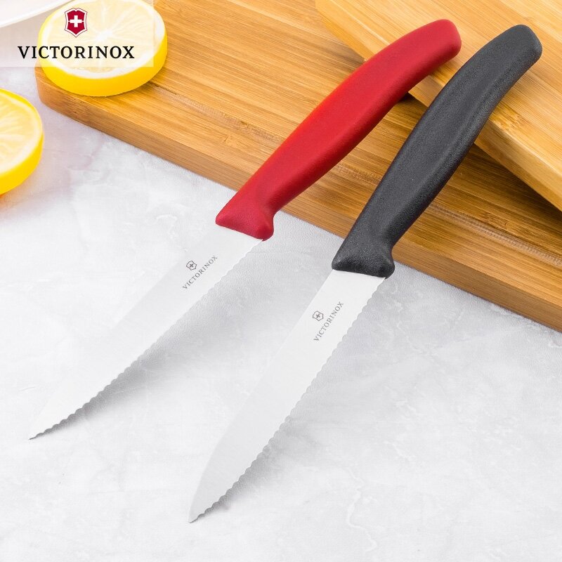 Нож кухонный Victorinox Swiss Classic (6.7731) стальной разделочный для овощей лезв.100мм серрейт. з - фото №2