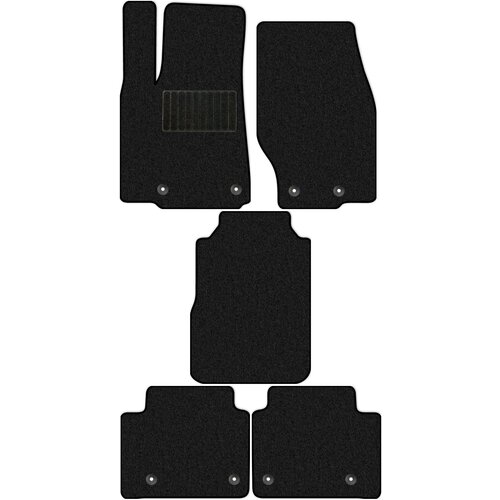 Коврики текстильные Allmone "Комфорт" для Jeep Grand Cherokee 5 (WL) 2021 - Н. В, черные, 5шт. / Джип Гранд Чероки 5 / ворсовые / автоковрики в салон