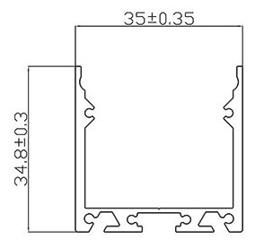 Алюминиевый профиль LC3535 175 (2000х35х35мм с рассеивателем)