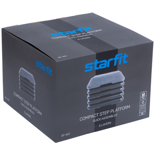 Степ-платформа Starfit SP-401 40х40х30 см черный штанга starfit bb 401 5 кг 20 кг 4 шт 120 см 81 см серебристый черный