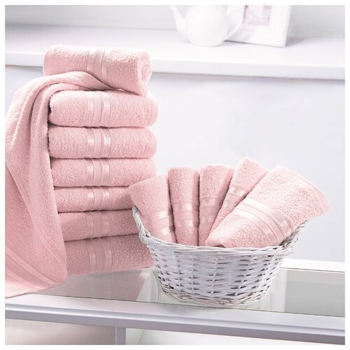 фото Доми набор из 12 полотенец harmonika цвет: персиковый 33х50 см - 6 шт, 50х80 см - 4 шт, 70х130 см - 2 шт dome