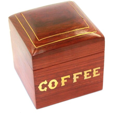 Коробка из красного дерева для хранения кофе 9 х 9 см.