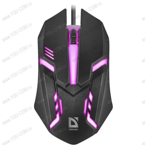 Мышь компьютерная Defender Сyber MB-560L, 3кн., 1200dpi, 7цветов