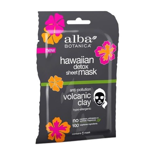 фото Alba botanica hawaiian detox sheet mask anti-pollution volcanic clay гавайская вулканическая маска для детоксикации, 15 г