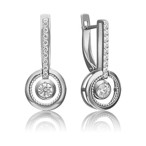 PLATINA jewelry Серьги из белого золота с Swarovski Zirconia 02-4484-00-501-1120-38