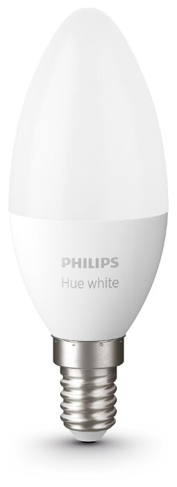 Лампа светодиодная Philips Hue White, E14, 5.5Вт фото 2