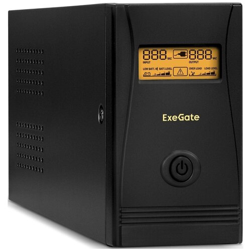 Exegate EP285580RUS ИБП ExeGate SpecialPro Smart LLB-600. LCD. AVR. EURO. RJ. USB <600VA/360W, LCD, AVR, 2 евророзетки, RJ45/11, USB, Black>