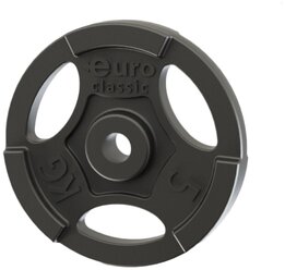 Диск Euro classic чугунный окрашенный d-26 мм 5 кг черный