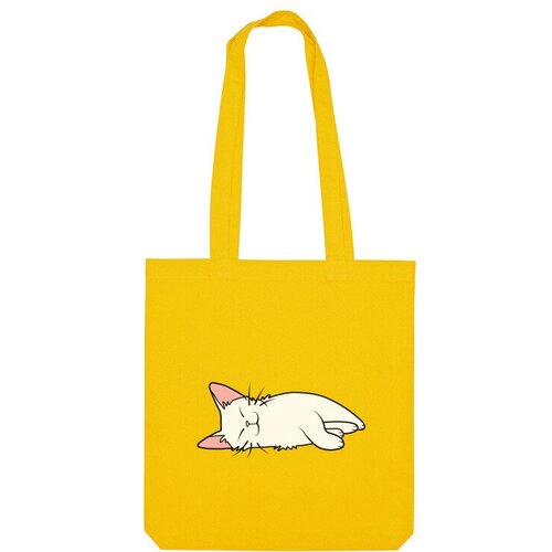 Сумка шоппер Us Basic, желтый мужская футболка lazy white cat l белый