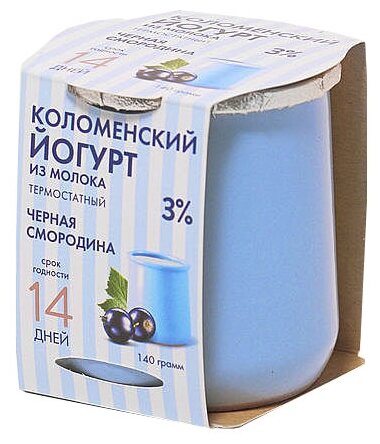 Йогурт Коломенское термостатный черная смородина 3%, 140 г