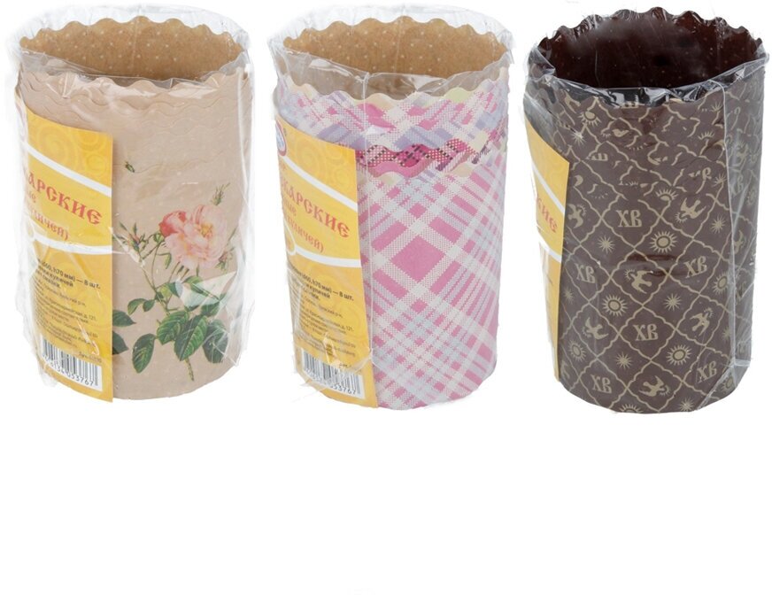 Домашняя кухня Набор Бумажные формы для кулича 8 шт hk53767