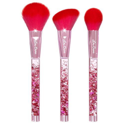 Набор кистей Lime Crime Hot Stuff Liquid Glitter Brush Set, 3 шт. красный