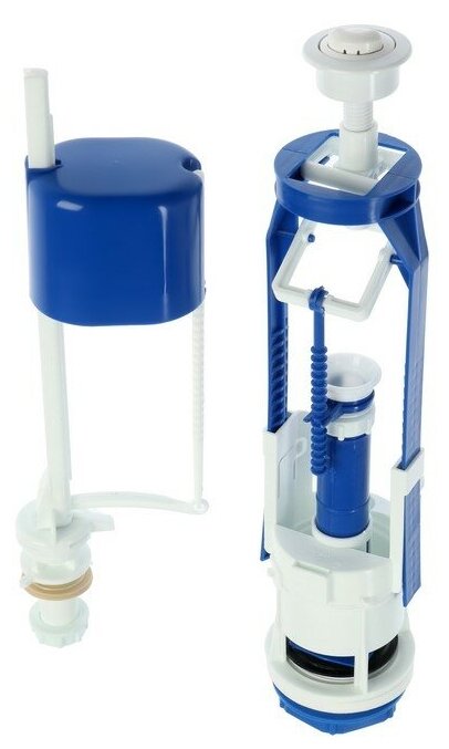 фото Арматура для смывных бачков "РБМ" АС-17.3, "Стоп-Слив", с нижней подводкой, кнопка белая