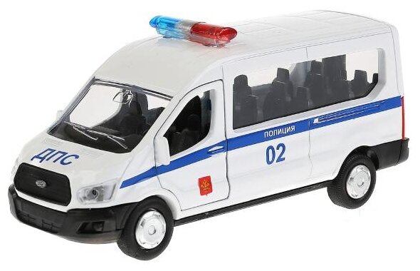 Модель машины Технопарк Ford Transit Полиция, инерционная SB-18-18-P(W)-WB