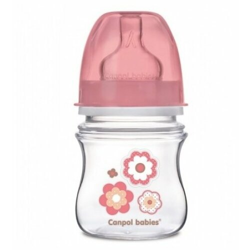 фото Canpol babies бутылочка антиколиковая с широким горлом easystart newborn baby 120 мл с рождения, розовый