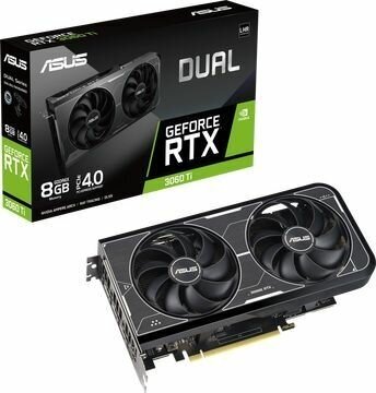 Видеокарта ASUS GeForce RTX 3060 Ti 1680Mhz PCI-E 4.0 8192Mb 19000Mhz 256 bit 3xDP HDMI DUAL-RTX3060TI-O8GD6X